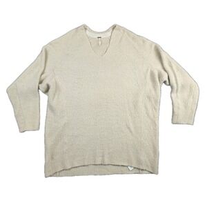 Free People Sweater Womens Small Oversized Relaxed Tunic Minimalist Bohemian Tan